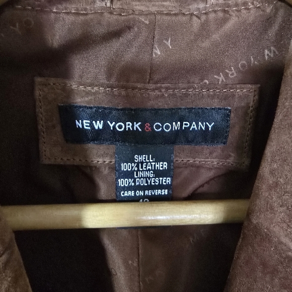 New York & Company Brown Leather Jacket - Picture 3 of 5